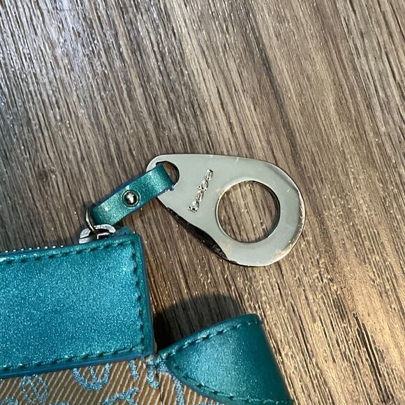 Bebe Purse Bag Handbag Tote Vintage Large Blue Khaki Logo - Picture 14 of 16